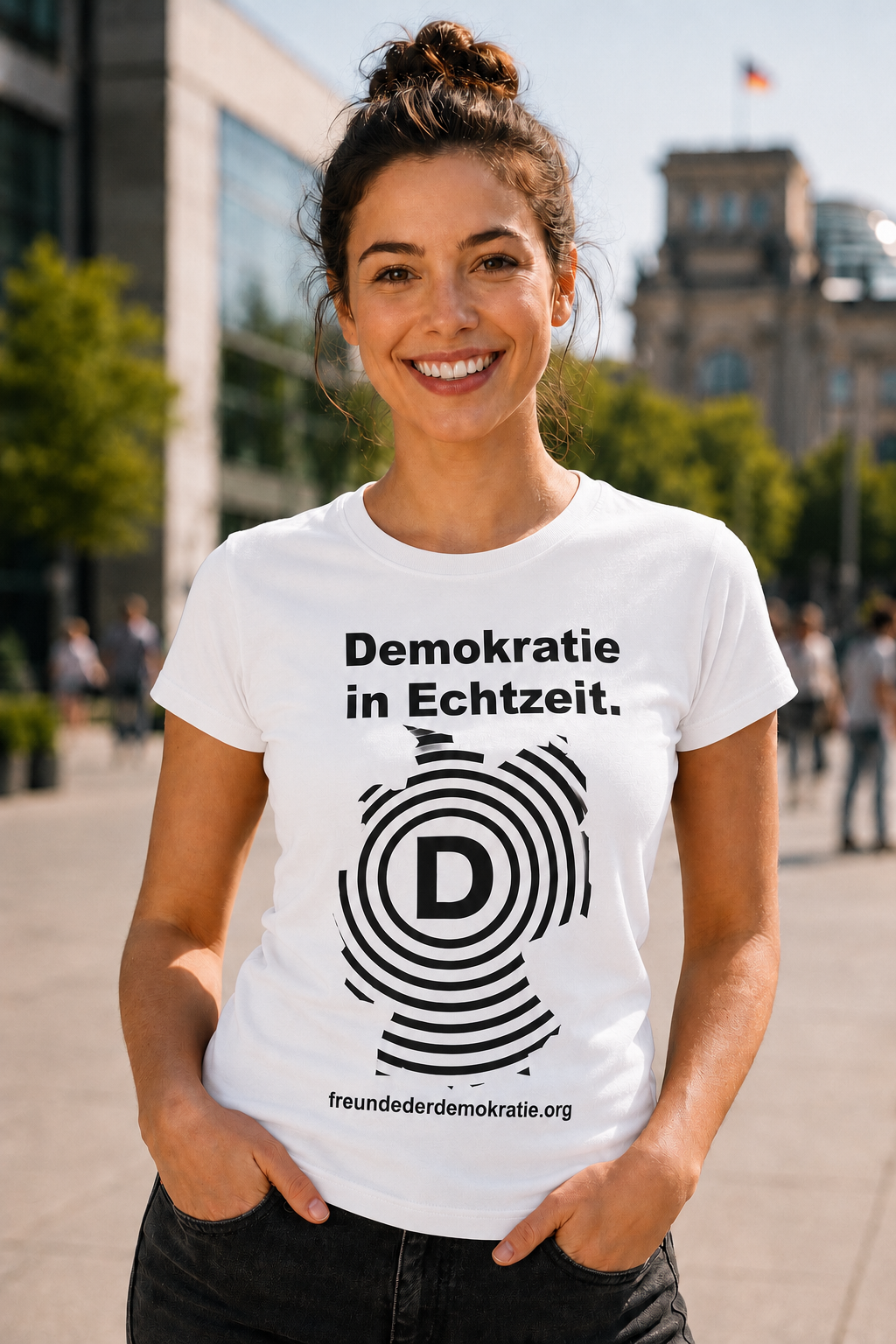 T-Shirt "Freunde der Demokratie" Schockwelle * Damen