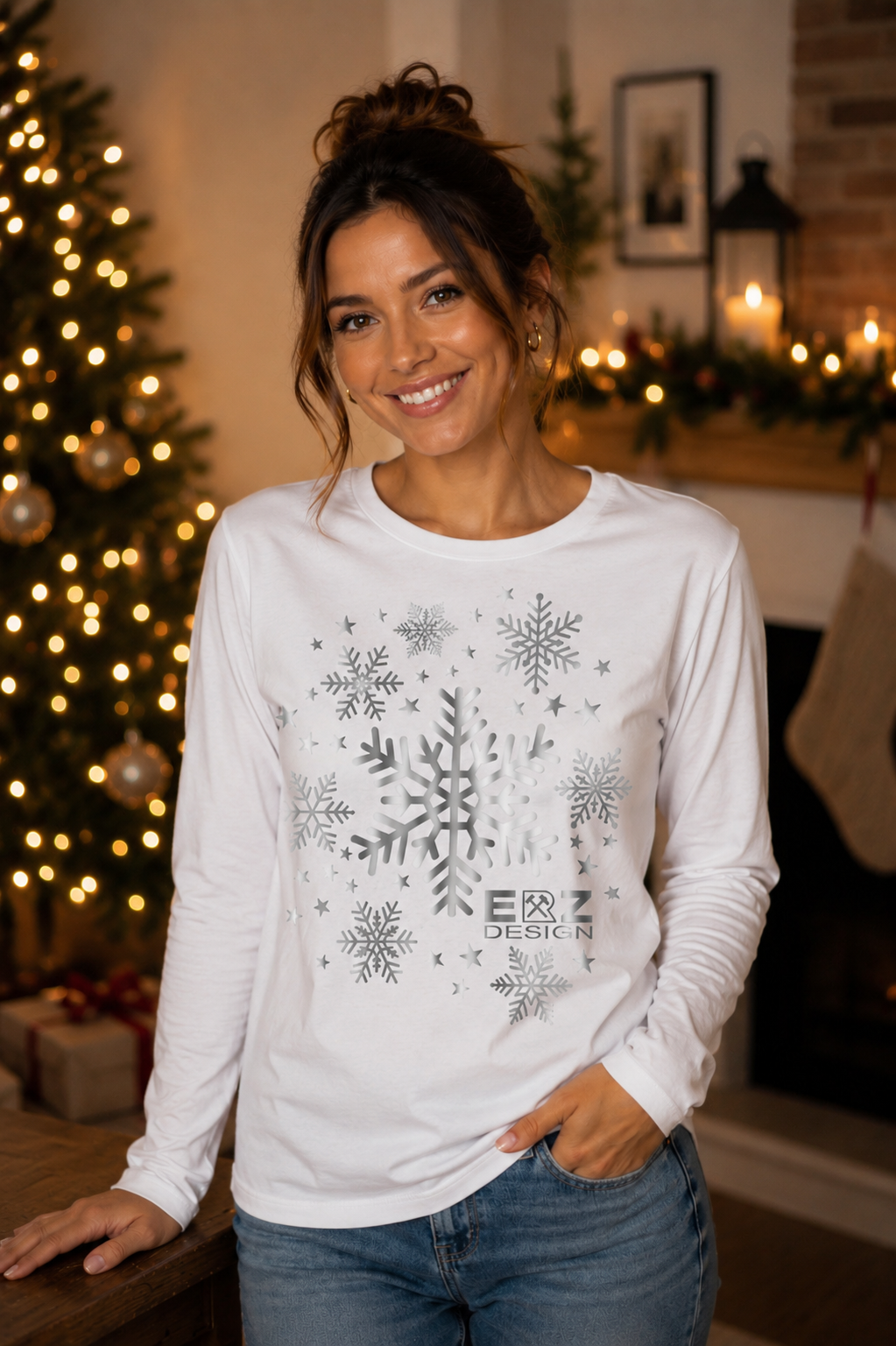 ERZ Schneekristalle silber * Damen
