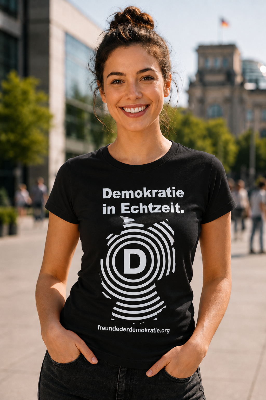 T-Shirt "Freunde der Demokratie" Schockwelle * Damen