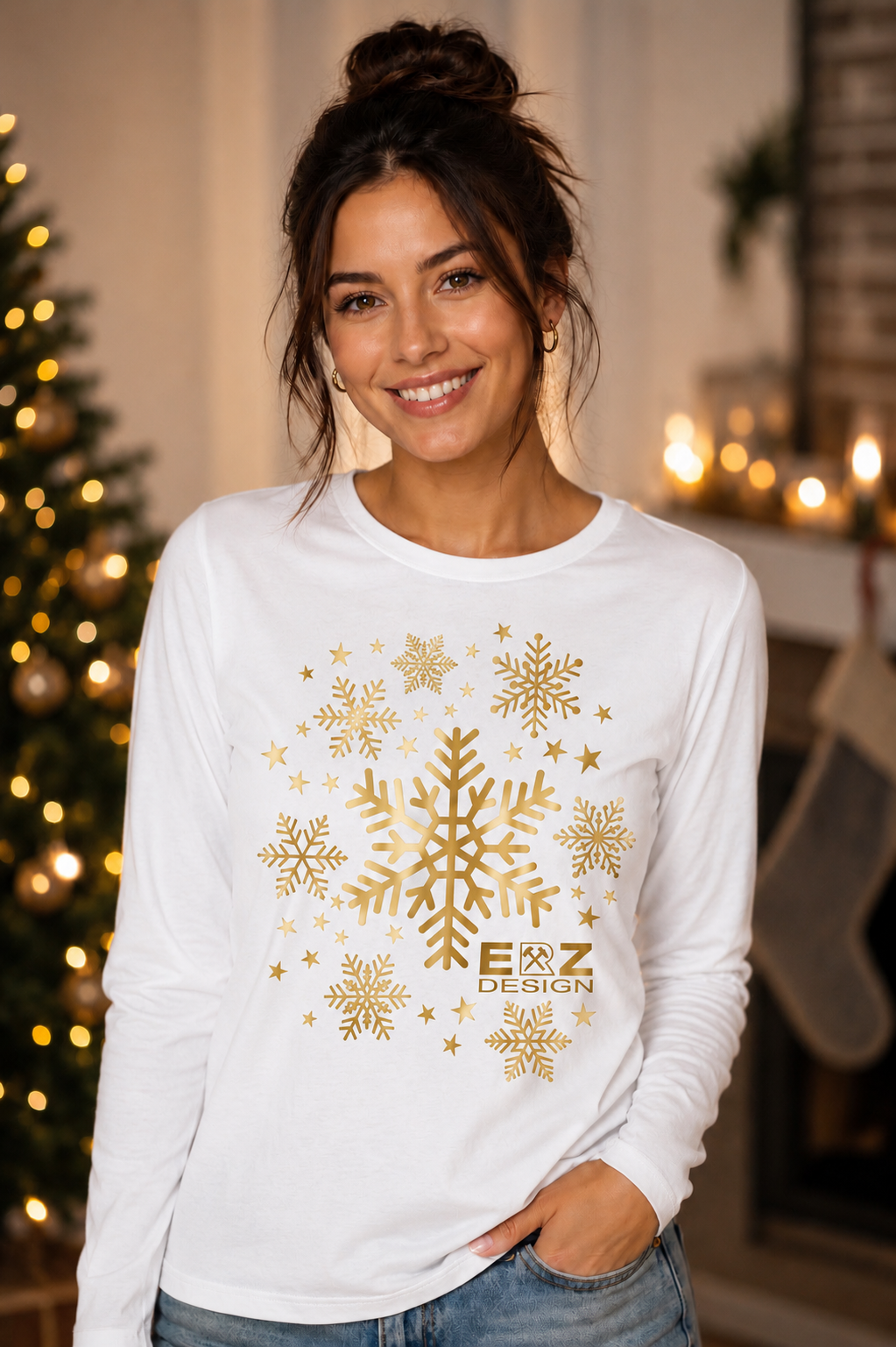 ERZ Schneekristalle gold * Damen